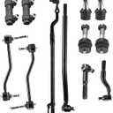 12pc Front Suspension Kit Fit for 2000-2005 Ford Excursion 2000-2004 F-250 F-350 Super Duty (All Models Only for 4WD, Not for RWD)with Ball Joints Outer Inner Tie Rod Ends Sway Bars Adjustment Sleeves
