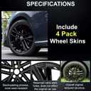 18-Inch Wheel Skin Set Compatible with Toyota Camry 2025 Wheel Covers; Set of 4 Pack; ABS Premium Quality; Snap On Installation (Glossy Black)
