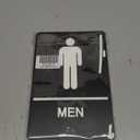 Restroom Sign - ADA Compliant Braille Bathroom Signs for Business with Double Sided 3M Strong Tape - ABS Plastic 9 x 6 for Offices and Restaurants (Pack of 1, Black (Men + Women))