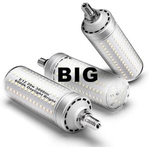 Big 1.77x 6.1 inch, E12 200w Equivalent LED Candelabra Bulbs C7,6000K Daylight Bright White,3000 lm T6 E12 20W LED Chandelier Light Bulbs for Ceiling Pendant Lighting Floor Lamp, Non-dimmable, 3 Pack