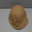CynKen Women Polyester Church Cloche Flapper Hat Lady Bucket Winter Flower Cap (One Size, Beige)
