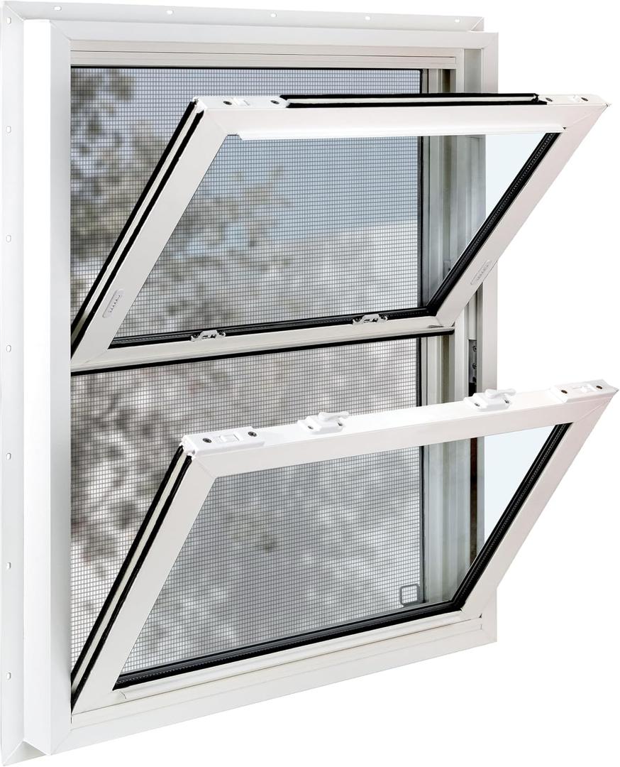 Vinyl Double Hung Sliding Window, 32" x 36" White