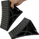 Rubber Wheel Chocks for RV Trailer, Upgraded Deformable Design, Wrapping Around Tires, Conforming to Ground, Better Load-Bearing and Anti-Slip, Safety, Durable, 2 Pack