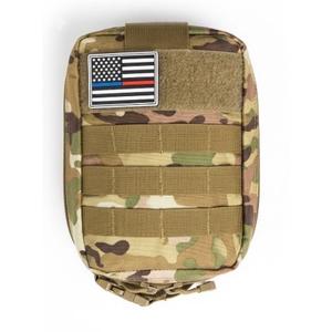 Durable Multicam Tactical MOLLE Pouch with Integrated Thin Line First Responder Patch