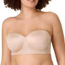 Playtex Womens Strapless Bra, Convertible Straps, Moisture-Wicking, 4801 (46DD, Almond)