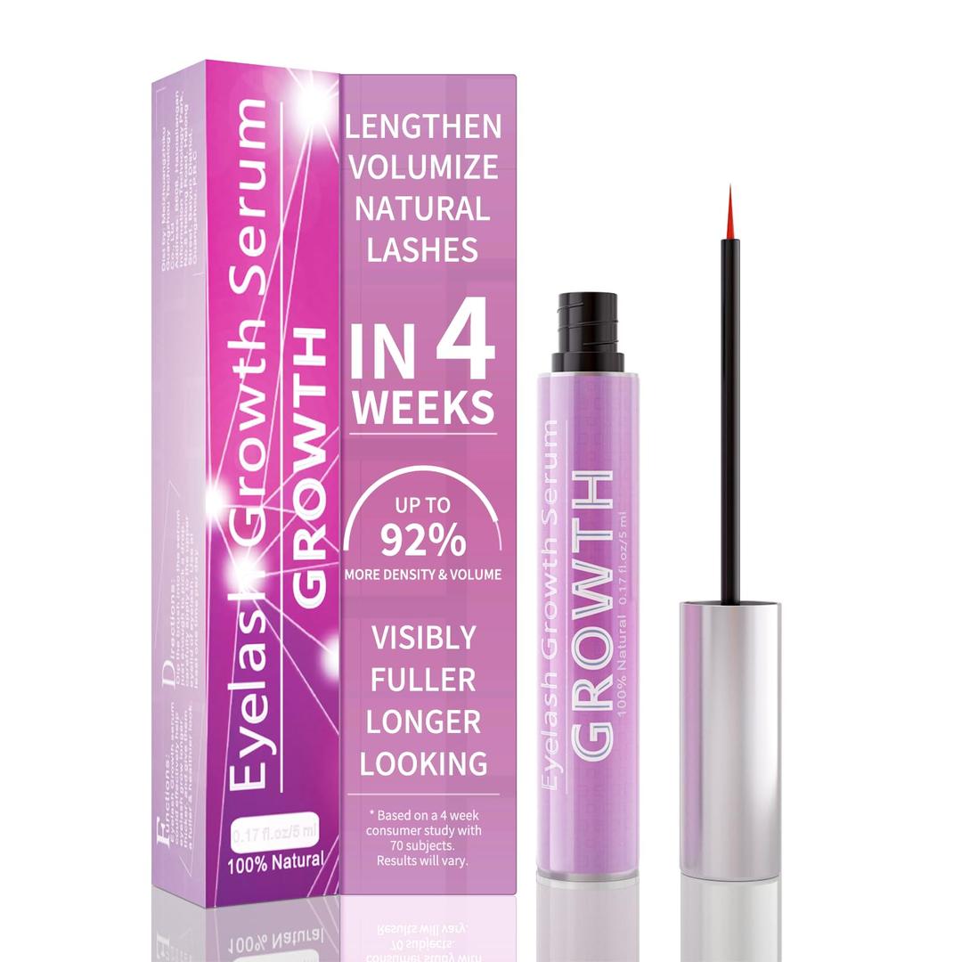 Eyelash Growth Serum with Natural Formula Advanced Lash Enhancing Serum for Longer,Thicker,Fuller Looking Lashes Gentle & Vegan for Eyelash Growth 0.17 Fl Oz (5mL) (Purple)
