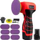 16.8V Cordless Electric Sander with 36PCS Sandpapers, 3500 RPM, 3.0Ah Battery, Lightweight & Compact Design for Wood, Metal, Paint Removal, and DIY Projects (Red/Black)