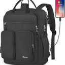 Mancro Travel Backpack for Women with TSA Laptop Compartment, 15.6 Inch Laptop Backpack with USB Charging Port and Dry-Wet Pocket, Fashion Computer Backpack for Women, Black