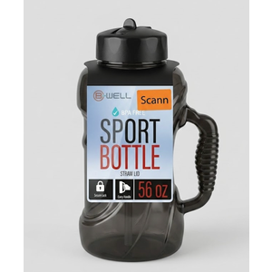 BWELL BPA FREE 56oz. Sport Bottle Straw Lid. Secure Lock. Carry Handle