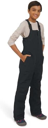 Lands' End Unisex Kids Squall Waterproof Adjustable Insulated Iron Knee Snow Bib Overalls, Size 6, Black