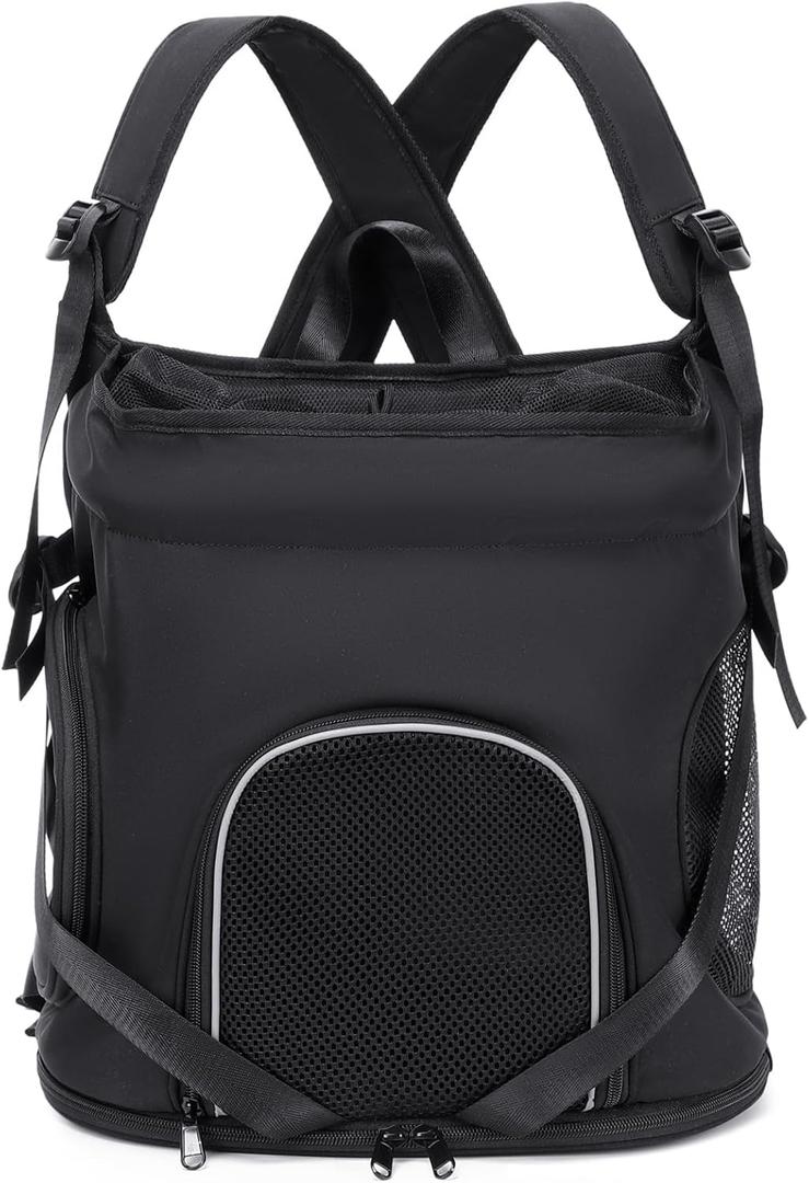 Lightweight Cat Backpack Carrier, Pet Backpack for Cat and Small Dog Less Than 15Ib (Black)