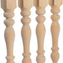 CAROLINA LEG CO. Chunky Farmhouse Table Legs - Handmade in USA - Unfinished - DIY Furniture - Turned - Set of 4 Wood Table Legs- Dimensions: 3.5" x 29"