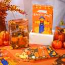 Frienda 120 Pcs Thanksgiving Gift Plastic Treat Bags Bulk Happy Thanksgiving Goodie Bags with Handle Fall Turkey Autumn Candy Snack for Holiday Party Favor Supplies