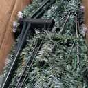 9 FT Pre-Lit Christmas Tree, Snow Flocked Hinged Xmas Tree with 1498 Branches Tips & 550 LED Lights, Metal Stand, Artificial Pine Lighted Holiday Tree for Home Office Decorations