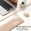 Wireless Keyboard and Mouse, 2.4GHz Cordless Keyboard Mouse Combo, Optical Mouse, Plug and Play USB Receiver, Compatible with Windows, Mac, Laptop, and PCMilk Tea