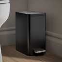 KOHLER 31319-BST Bathroom Trash Can, 1.6 Gallon, 6-Liter Step Can, Quiet-Close Small Trash Can with Foot Pedal, Black Stainless