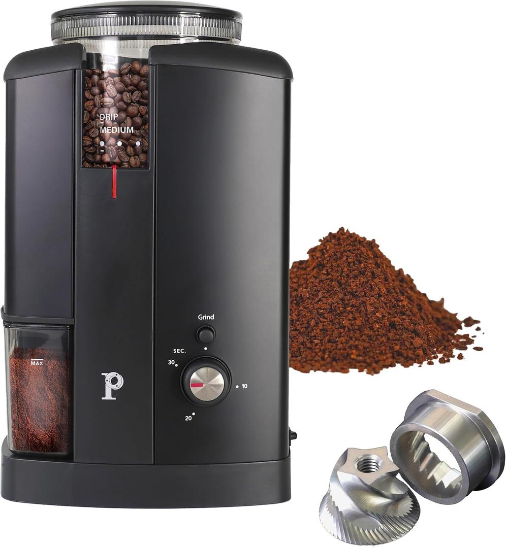 PALICO Aroma Conical Burr Coffee Grinder Electric Coffee Grinder, 17 Precision Setting for Drip, French Press, Cold Brew, Home Use Espresso & More, Quiet DC Motor, Stainless Steel Burrs, Matte Black