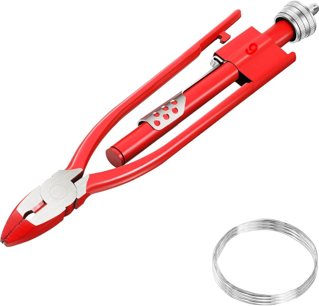 Aircraft Safety Wire Twisting Plier, Metal Twisting Tool with 10-meter 0.5 mm Wire, Lock Twister Safety Plier for Auto Industry Aircraft(9 Inch)