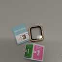 Newlibery Bling Watch Case with HD Screen Protector Women Compatible with Apple Watch 40mm Diamond Protective PC Face Cover Frame Protector for iWatch Series 6/5/4/SE/SE2/SE3 Gold