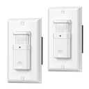 DEWENWILS Motion Sensor Light Switch, Single Pole, Motion Activated Wall Switch, Needs Neutral Wire, 5A for Hallway, Bathroom, Storage Room, 2 Pack, UL Listed, White