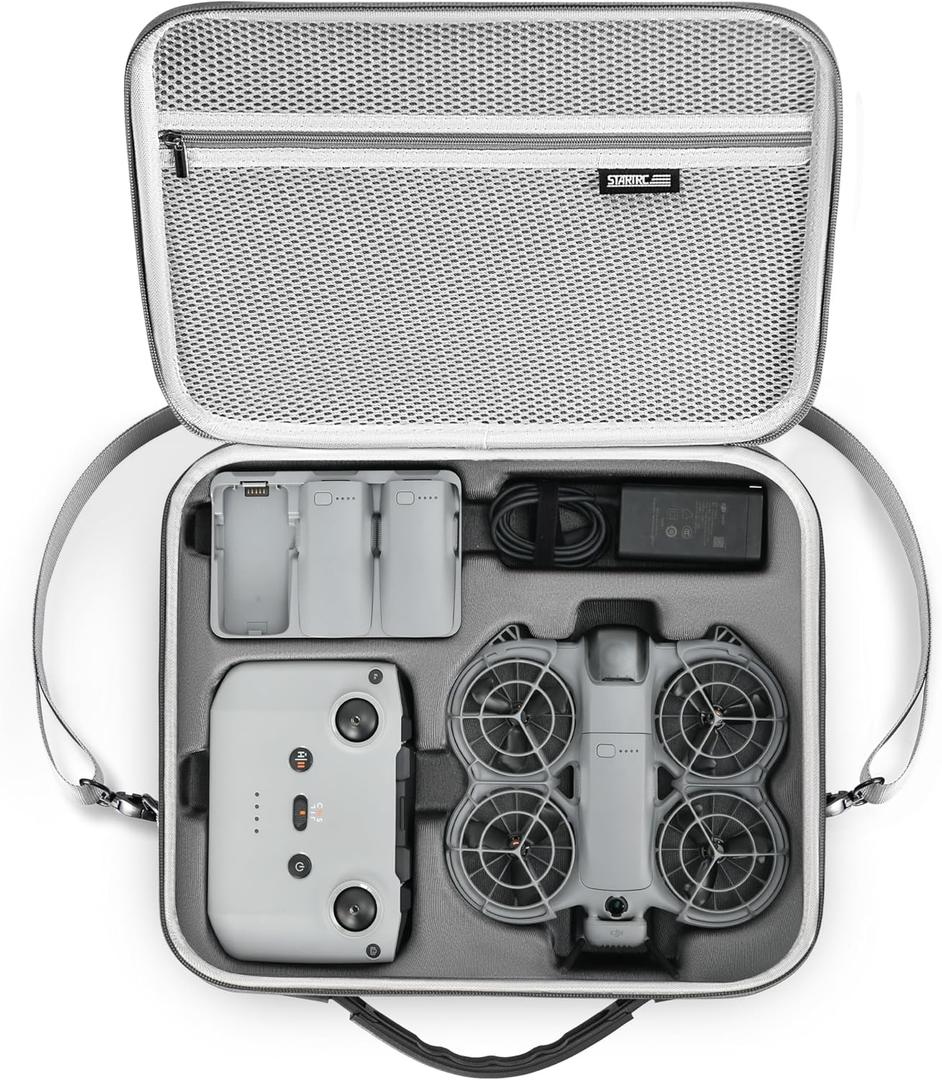 STARTRC Carrying Case for DJI Neo 2 Accessories, Portable PU Protective Shoulder Bag for DJI Neo 2 Fly More Combo, Compatible with RC-N3/RC-N Remote Controller