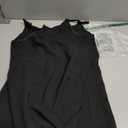 BLENCOT Women Summer Tank Tops Casual V Neck Strappy Loose Beach Sleeveless Shirts Blouses (Black, L)