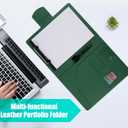 A4 Leather Portfolio,All-in-One Folder Legal Pad Padfolio,Business Interview Legal Organizer with Magnetic Closure,Resume Folder Binder with Luxury Papers,Sticky Tab,Pen for Men & Women,Retro Green
