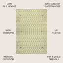 JONATHAN Y Moroccan Geometric Indoor Outdoor Area Rug 4X6 Light Green/Cream, Ourika Textured Weave for Backyard, Patio, Porch, Easy-Cleaning, High Traffic, Pet-Friendly, Non-Shedding (SMB108N-4), 3'11" x 6'