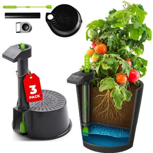 Self Watering Planter Insert w/LifeTested Technology, Water Reservoir & Level Indicator - Turn Any 5-Gal Bucket into a DIY, Portable Automatic Container Indoor-Outdoor Garden, 3-Pack