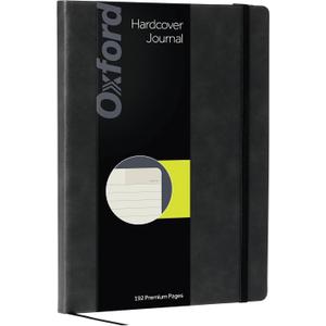 Oxford Journal, Lined Writing Notebook, Writer's Journal, Classic Notebook for School or Office, 192 Pages, 7.5" x 9.5", Hardcover, Black (75506)