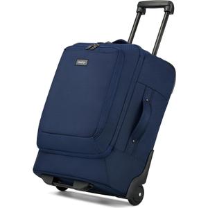 HanTrip Small Rolling Carry On Luggage Suitcases Duffle Bag with Wheels and Handle, 2 Wheeled Soft Sided Heavy Duty Luggage for Travel Carry On Roller Weekender Bag with Wheels for Women Men (Blue)