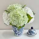 ZYTUYO 4 Pcs Real Touch White Light Green Hydrangeas Artificial Flower 21'' Realistic Faux Latex Hydrangeas Flower for Home Decor Kitchen Living Room Spring Table Wedding Xmas Arrangement