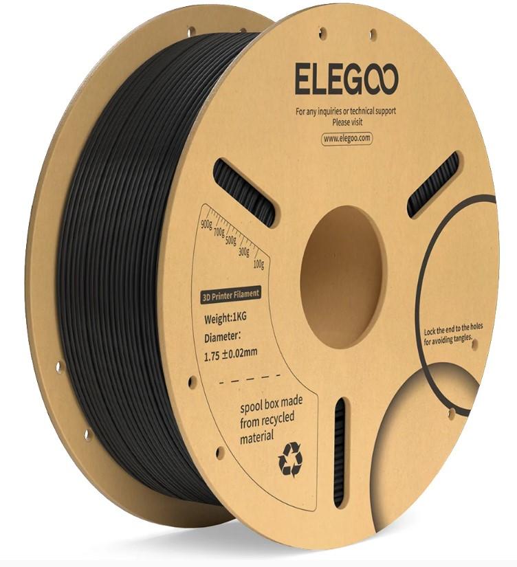 ELEGOO PLA Filament 1.75mm Black, 3D Printer Filament Dimensional Accuracy +/- 0.02mm, 1 Pack 3D Printing Filament Fits for Most FDM 3D Printers