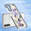 Boaretiu Cute Kawaii for Samsung Galaxy A16 Case with Stand - Fashion Cool 360 Rotate Ring Holder Kickstand Purple Flower for Women Girls Boys Teens Girly for Galaxy A16 Case