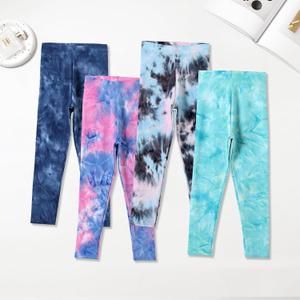 4 Pack Girls Printed Leggings Soft Yoga Pants Kids Tie-Dye Leggings (6-7 Years, Multicolor 2)
