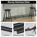 Bar Foot Rail Kit 4ft / 6ft / 8ft - Stainless Steel Complete Floor Standing Bar Foot Rest - Matte Black Foot Rail System with Tubing, Wall Brackets, End Caps & Internal Connector