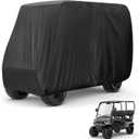 2/4/4+2 Passenger Golf Cart Cover Fits for Yamaha EZGO Club Car, 420D Waterproof Durable Polyester Golf Cart Cover with Three Zipper Doors Windproof Sunproof - Black