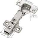 2 Pairs Frameless Full Overlay Soft Close Cabinet Hinges, European Hinges for Cabinets, Hidden Cabinet Hinges Adjustable 35mm Cup Clip-On Plate Nickel Plated Finish