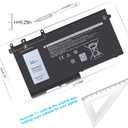 93FTF Laptop Battery for Dell Precision 15 3520 3530 Latitude 5280 5288 5480 5580 5590 5490 5488 5491 5495 5591 E5280 E5480 E5580 E5490 E5590 E5290 E5591 E5491 D4CMT 4YFVG NOT 2PC-633XCN 3ICP5/40/99-2