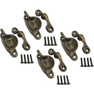 QCAA Forged Brass Sash Lock in Solid Brass, CTC 2", Brushed Antique Brass, 4 Pack