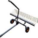 GarveeLife Pull Behind Rake for Riding Mower 60 Inch,Pine Straw Rake for ATV,Tow Behind Pine Needle Rakes for Tractor with Lift Handle & 24 Steel Tines