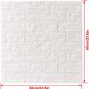 3D Brick Textured Pattern Wall Panels Wallpaper Self-Adhesive PE Foam Waterproof Modern Style for Living Room Bedroom Kitchen Wall Covering Background Decoration 12PCS=46.5SQ.FT(12PCS, White)