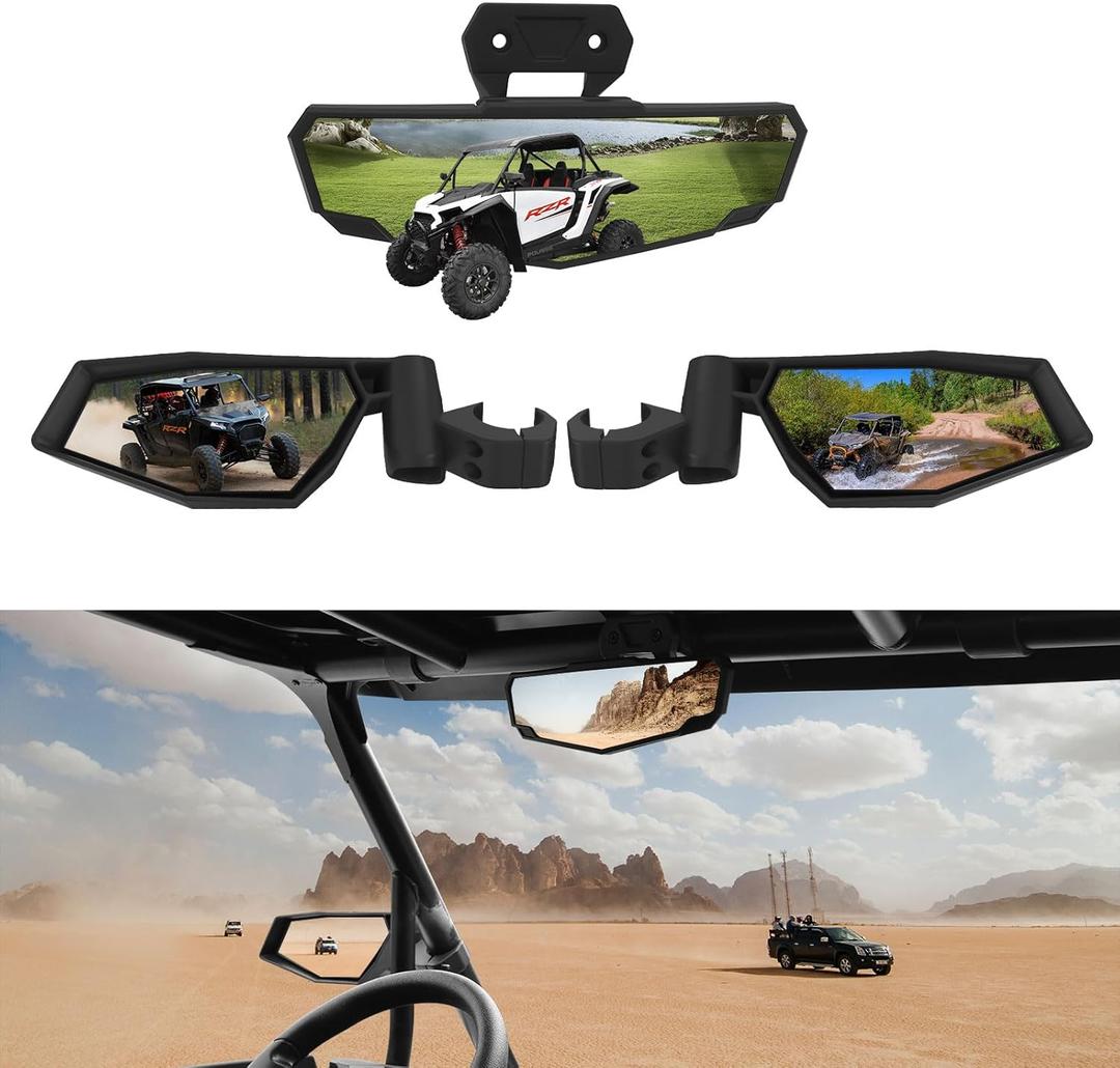 Side Mirrors for 2024-2025 Polaris RZR XP 1000, Adjustable Rear View Mirror Folding Side Mirrors for 2024+ Polaris RZR XP 1000/ XP 4 1000 Ultimate/Sport/Premium Accessories(3PCS)