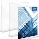 3 Pack Acrylic Sign Holder, 8.5 x 11 inches Clear Table Menu Desktop Display Stand Paper Holder Suitable for Restaurants, Office, Home, Store