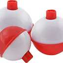SOUTH BEND 1-1/2" Red & White F6 Fishing Float Easy Push Button/Pack of 2 Egg Sucking Leech