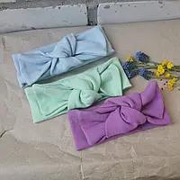 Girls' Organic Cotton Knotted Headbands Multi-Pack, 3-pack, One Size US