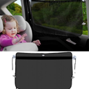 Ovege Car Window Shades for Baby 2pcs Side Window Sun Shade for Car Window Screen Universal Suction Cup with String-Slide to Open (Mesh, Magnetic &Suction Cup) (Mesh, 3 Suction Cup), Pack of 2