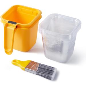 Voomey 13Pc Paint Cups for Painting, Small Paint Bucket Holds 16 oz. of Paint or Stain, Paint Cup, Paint Pail Liner, Brush, Trim Painting Tool, for Finishing Work and Repairs