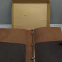 Fan&Ran Leather 3 Ring Binder, 1" Round Rings for 8.5"x11" Paper and Sheet Protectors, Interior Pockets & Snap Closure, Letter Size, Vintage Brown