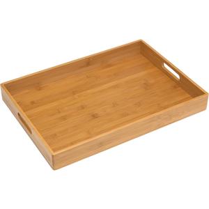 Lipper International 8865 Solid Bamboo Wood Serving Tray, 19.75" x 13.75" x 2.25"